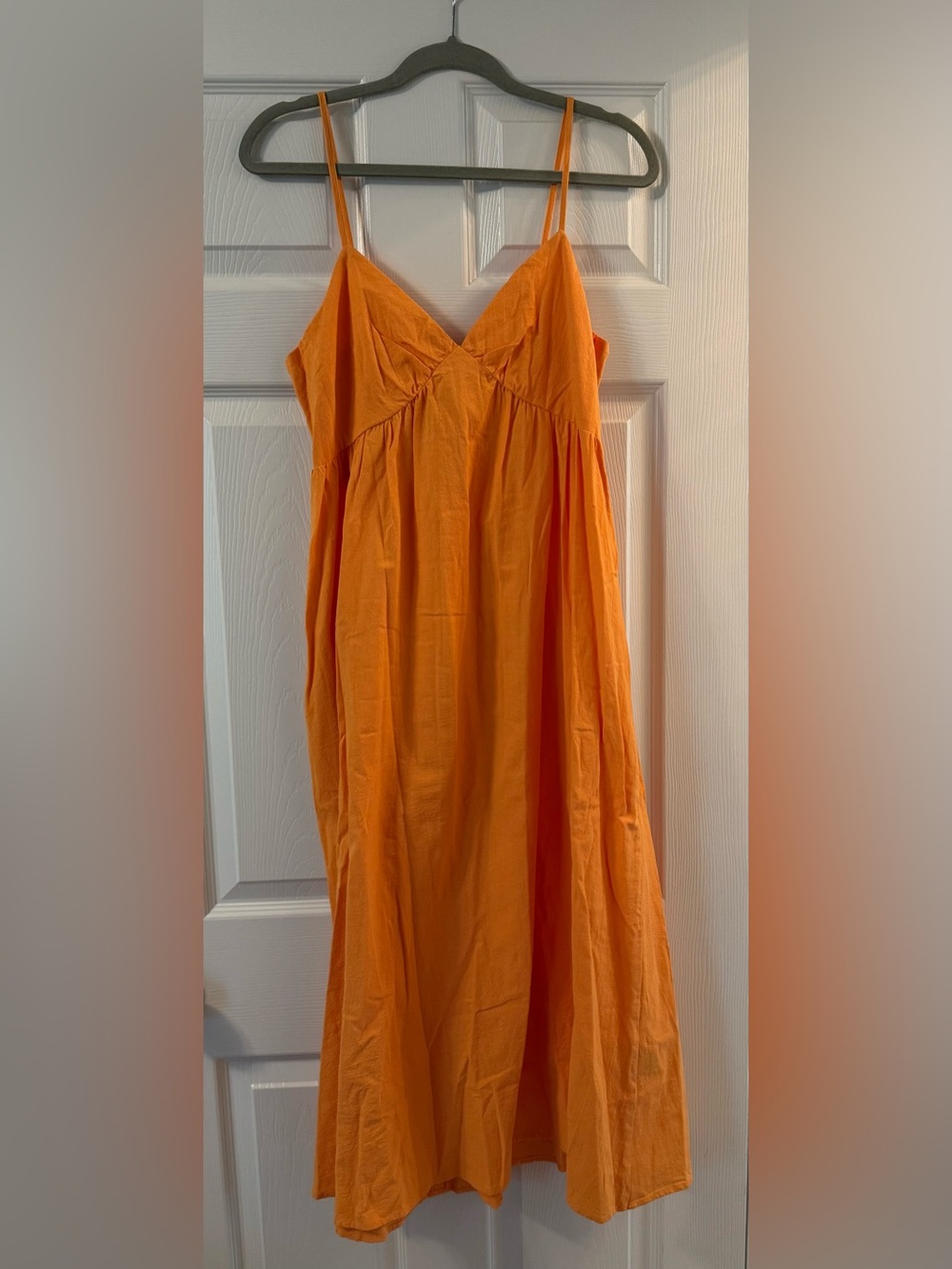 SHEIN Orange Spaghetti Strap Midi Dress